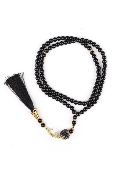 AFRA SERİSİ 4'lü SET ( Pamuk Seccade+ İnci Tespih +Yasin + Güpürlü Şal ) NO:2 SİYAH