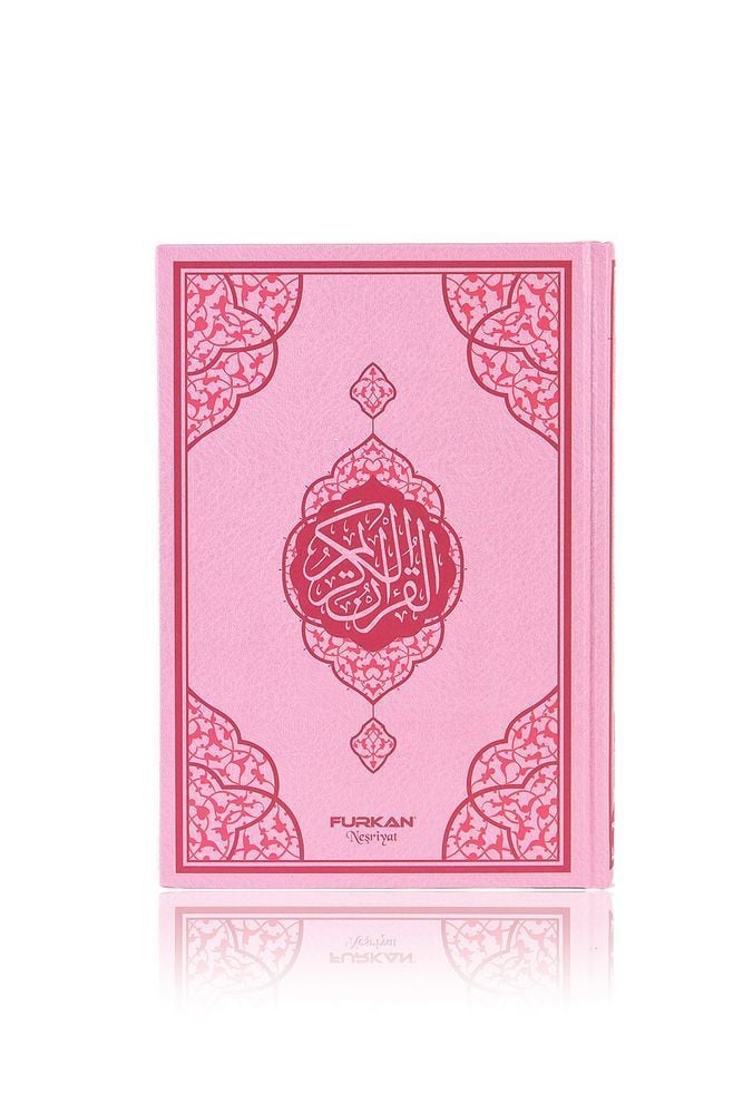 Orta Boy Renkli Kapaklı Kuran (17x24) PEMBE