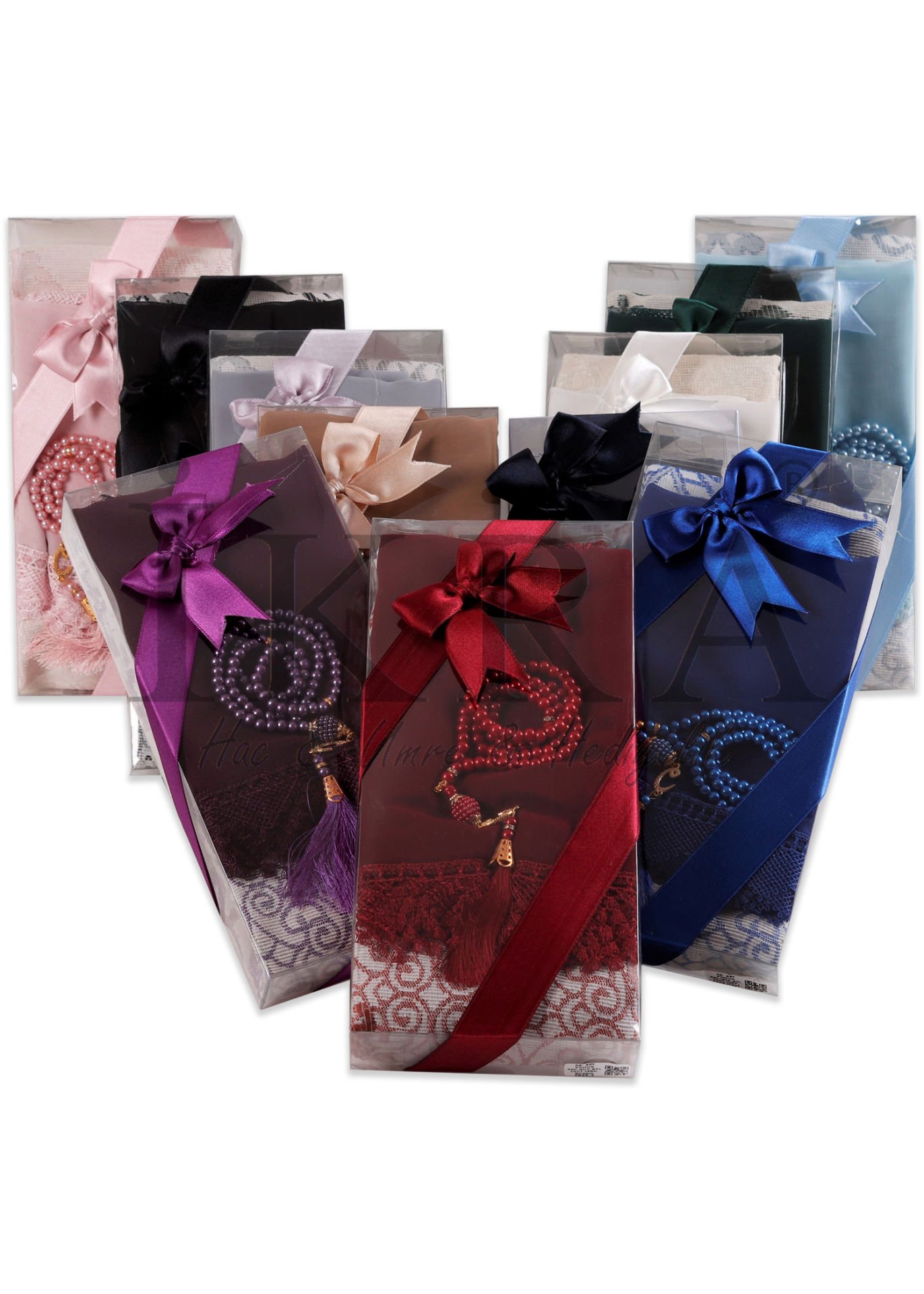 ECRİN SERİSİ (Pamuk Seccade+ Güpürlü Şal+İnci Tespih) NO:2