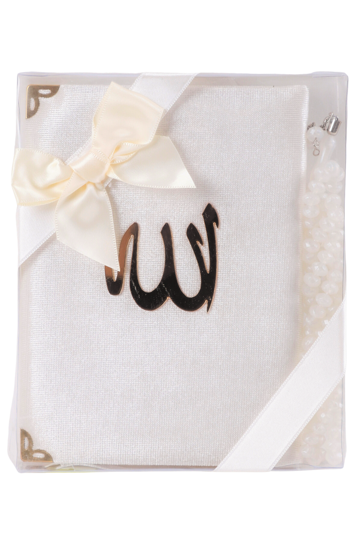 Çanta Boy Kadife Yasin+Tespih KREM