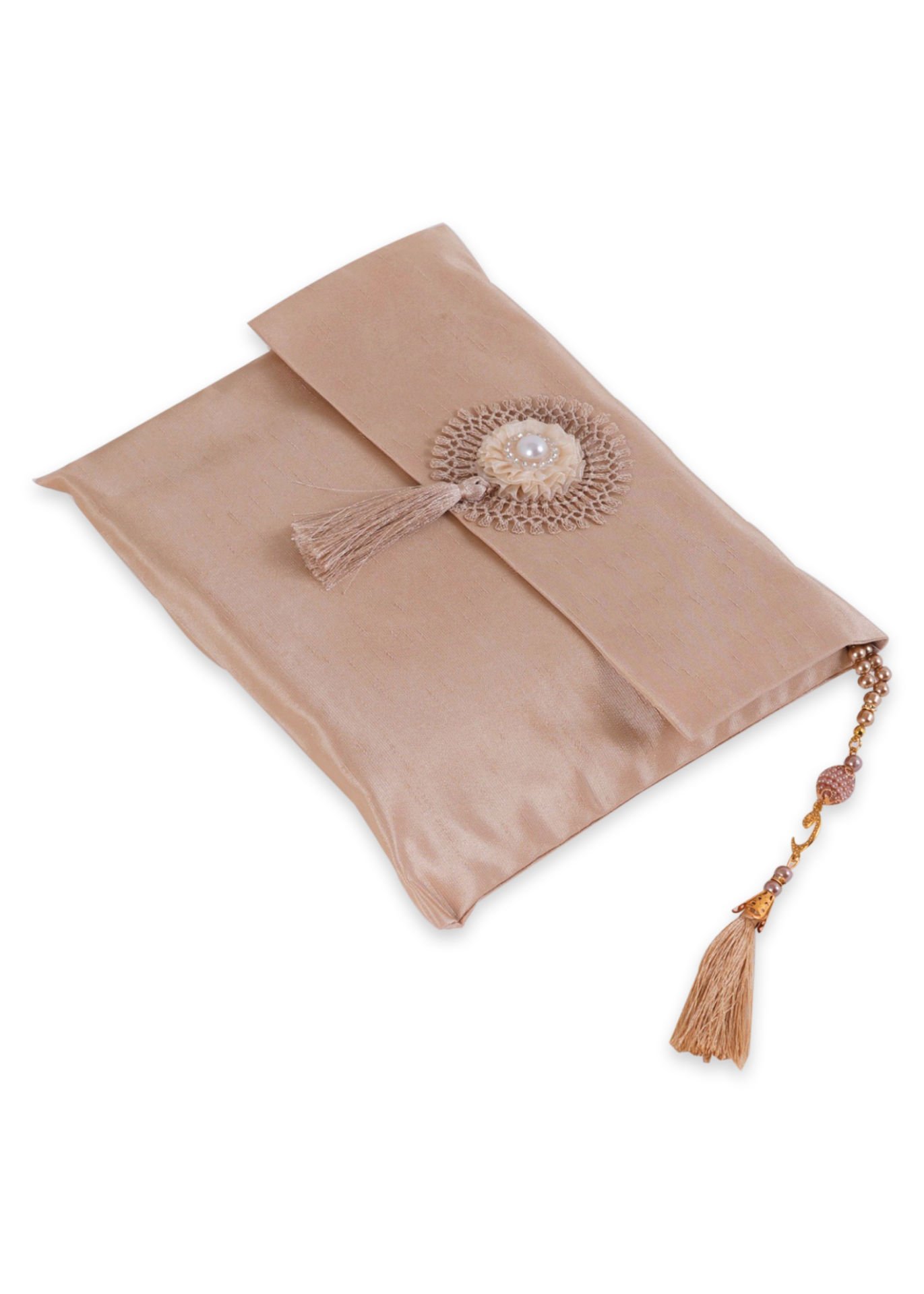 Büyük Şantuk Çanta Full Set Çiçekli (Yasin+Seccade+Tespih) GOLD