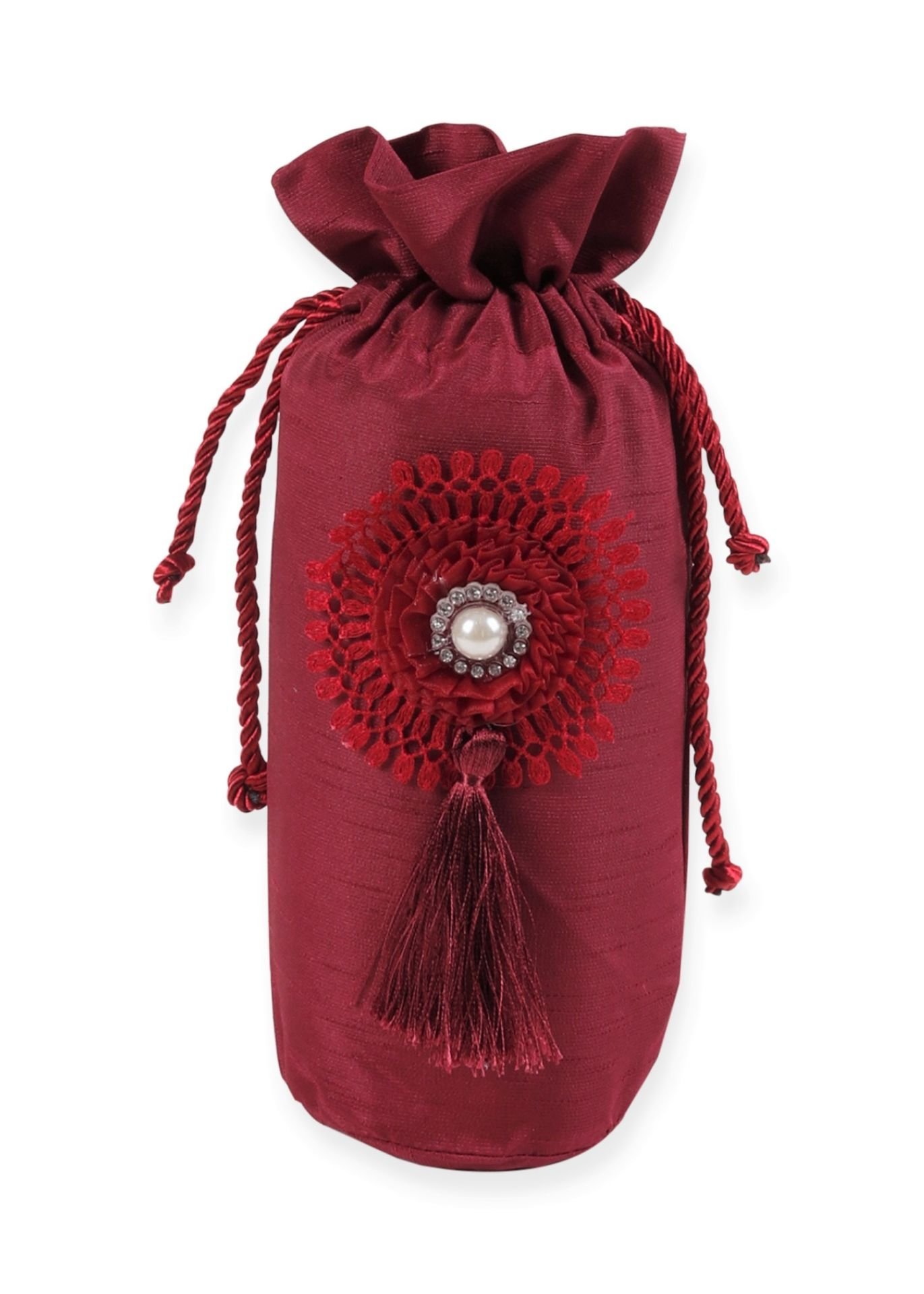 Silindir Kese+Seccade+Tespih) BORDO