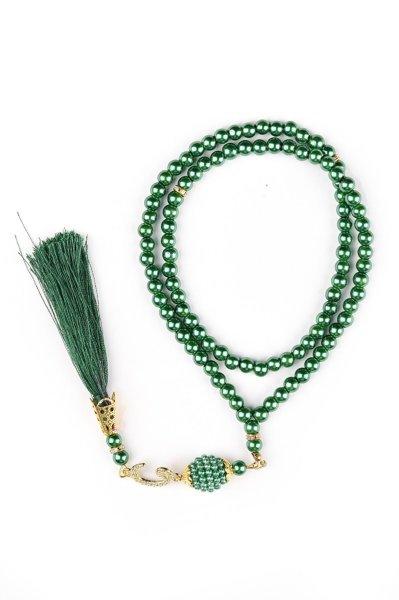 TUBA SERİSİ ASETAT UCUZ SET (SECCADE +YASİN +İNCİ TESPİH) (TREND) NO:2 YEŞİL