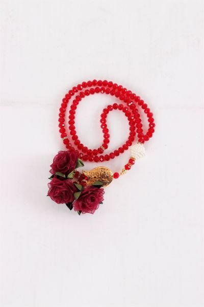 8mm 99'lu Kristal Tespih Lüks Çiçekli BORDO