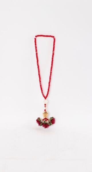 8mm 99'lu Kristal Tespih Lüks Çiçekli BORDO