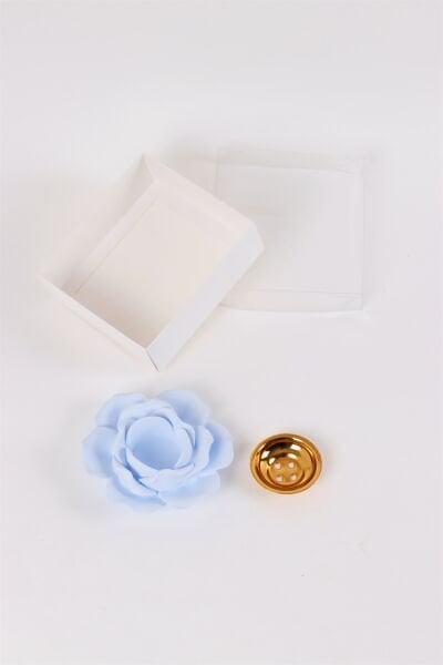 Kutulu Buhurdanlık+Metalli BEBE MAVİ