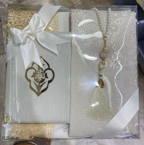 Asetat Namaz Elbise Lüks (Seccade+Yasin+İnci Tespih)