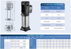 Alarko PLD 2-7 - 1,5 HP - 220 V Dikey Milli, Çok Kademeli Santrifüj Pompa