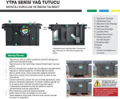 Mutfak Tezgahaltı Yağ ayırıcı tutucu 0,2 lt-sn (Günde yaklaşık 20 kişiye hizmet veren restoranlara)