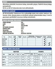 Sumak SDF300 Drenaj Dalgıç Pompa Monofaze (220V) - 0.33 Hp