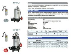 Sumak SDF18/1.5-Y Drenaj Dalgıç Pompa Monofaze (220V) - 1.8 Hp