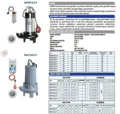 Sumak SBRT 30/2 Bıçaklı Foseptik Dalgıç Pompa Trifaze (380V) - 3 Hp