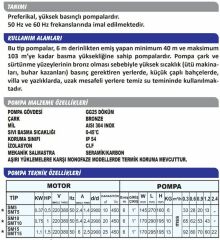 Sumak SM10-S Sıcak Su Santrifüj (Preferikal) Pompa Monofaze (220V) - 1 Hp