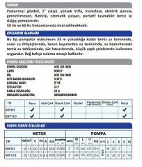 Sumak SDF 8/3 Temiz Su Dalgıç Pompa Monofaze (220V) - 1.8 Hp