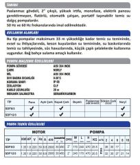 Sumak SDF 12/3 Temiz Su Dalgıç Pompa Monofaze (220V) - 1.8 Hp
