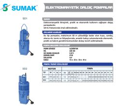 Sumak SD 1 Titreşimli Dalgıç Pompa 250 W - 10 mt. kablolu