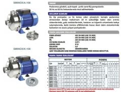 Sumak SMINOX/K-100-S Paslanmaz Sıcak Su Santrifüj Pompa Monofaze (220V) - 1 Hp