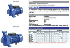 Sumak SM150-P Paslanmaz Çarklı Santrifüj Pompa Monofaze (220V) - 1.5 Hp