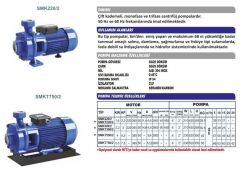 Sumak SMKT300-P Paslanmaz Çarklı Santrifüj Pompa Trifaze (380V) - 3 Hp