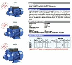 Sumak SM 5 Preferikal Pompa Monofaze (220V) - 0.5 Hp