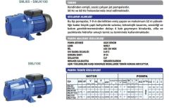 Sumak SMJT 85 Kendinden Emişli Jet Pompa Trifaze (380V) - 0.85 Hp