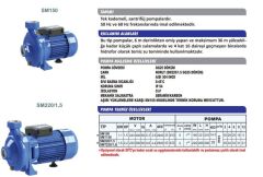 Sumak SM 220/1.5 Santrifüj Pompa Monofaze (220V) - 2.2 Hp