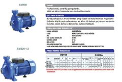 Sumak SMT 220/1.5 Santrifüj Pompa Trifaze (380V) - 2.2 Hp