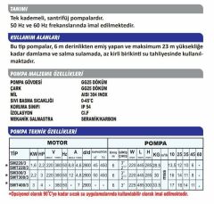 Sumak SMT 220/3 Santrifüj Pompa Trifaze (380V) - 2.2 Hp