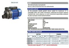 Sumak SMJB-K85 Jakuzi Su Pompası Monofaze (220V) - 0.85 Hp