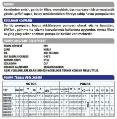 Sumak SMH300 Havuz Pompası Monofaze (220V) - 3 Hp