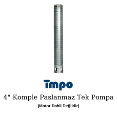 İmpo 4'' Komple Paslanmaz S4SP 3/33 İthal Tek Dalgıç Pompa - 3 Hp