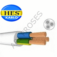 Hes 3x0,75 mm² TTR Beyaz Kablo (H052xz1-F) Halojen Free - 100 Metre