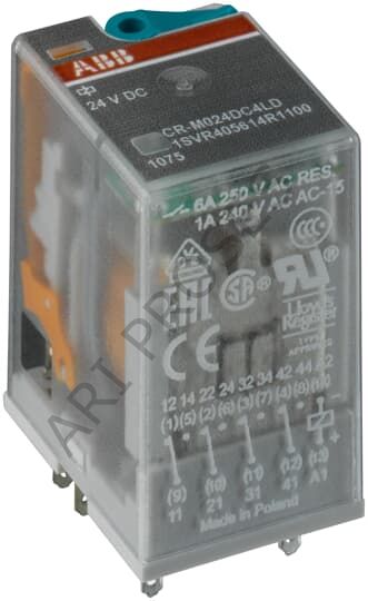 ABB CR-M048DC4 Kontak 4 A/K 14 Pinli 250V AC 6 A Kontrol Gerilimi 48V DC 1SVR405613R6000