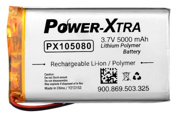 3.7V 5000mAh Lityum Polimer Batarya - PX105080