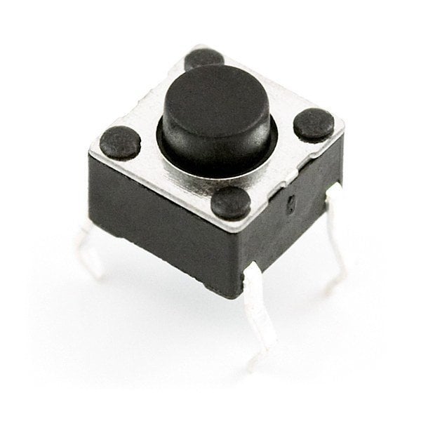 4 Pinli Push Buton - Qara (6x6x5 mm)