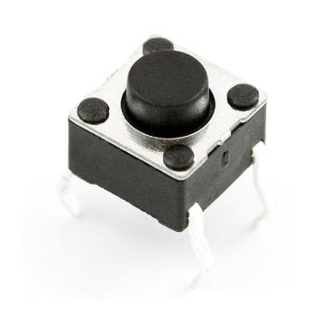 4 Pinli Push Buton - Qara (6x6x5 mm)