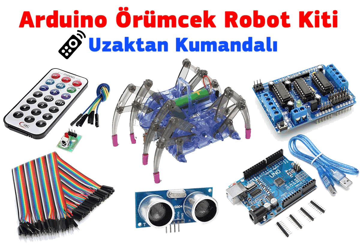 Arduino Hörümcək Robot Dəsti - Uzaqdan İdarəli