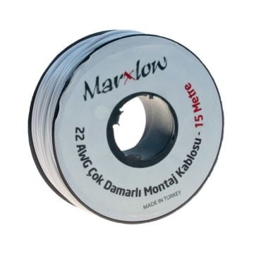 Montaj Kabeli Rulonu - 22AWG 15 metr Çox Damar Ağ