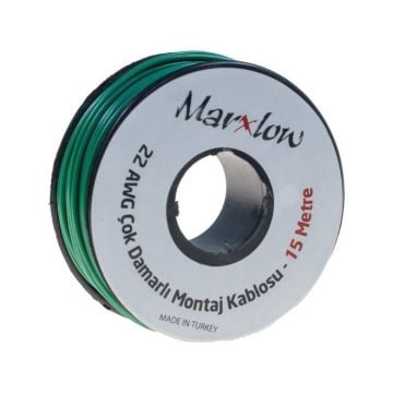 Montaj Kabeli Rulonu - 22AWG 15 metr Çox Damar Yaşıl