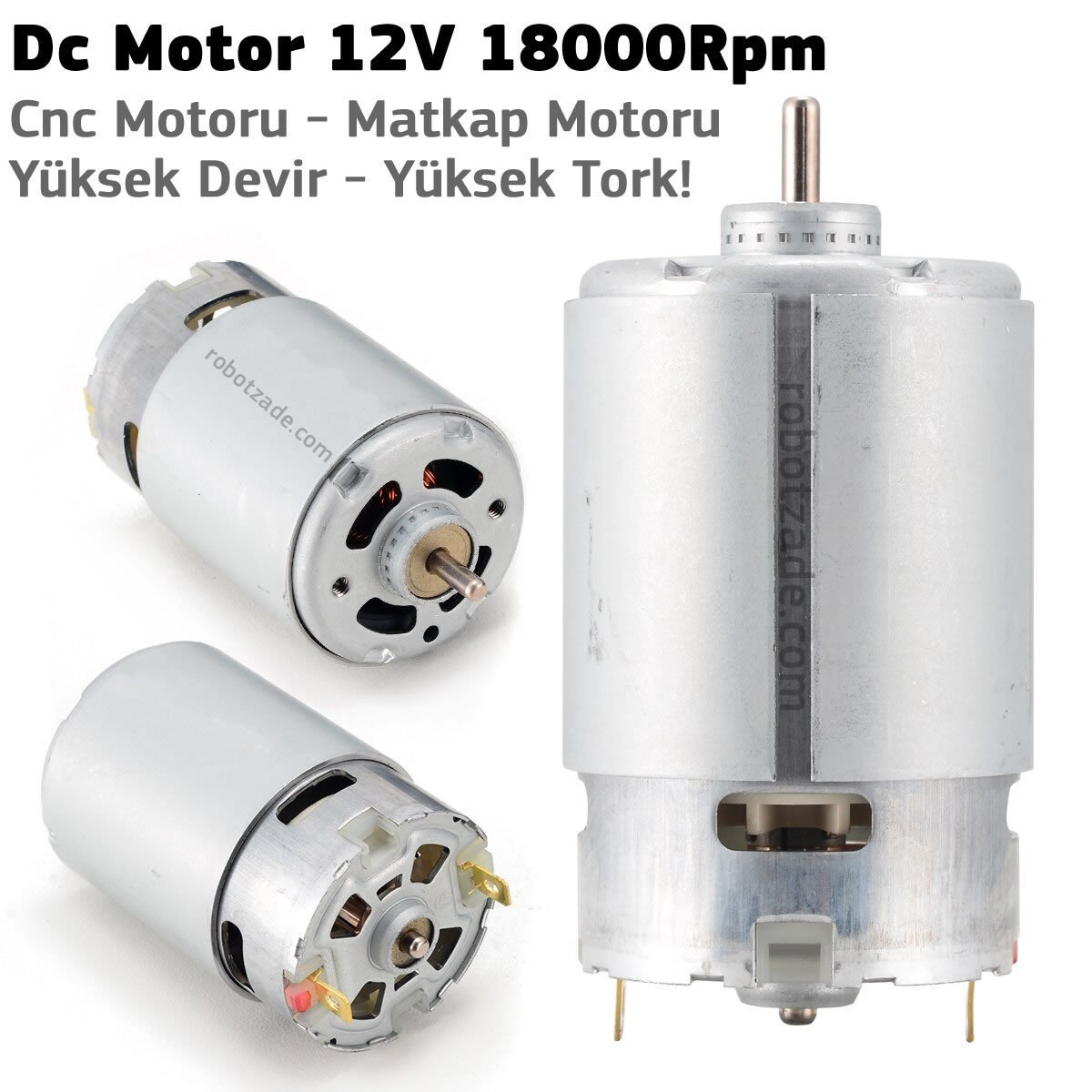 DC Motor 12 V 18000 RPM - CNC Motoru - Direl Motoru