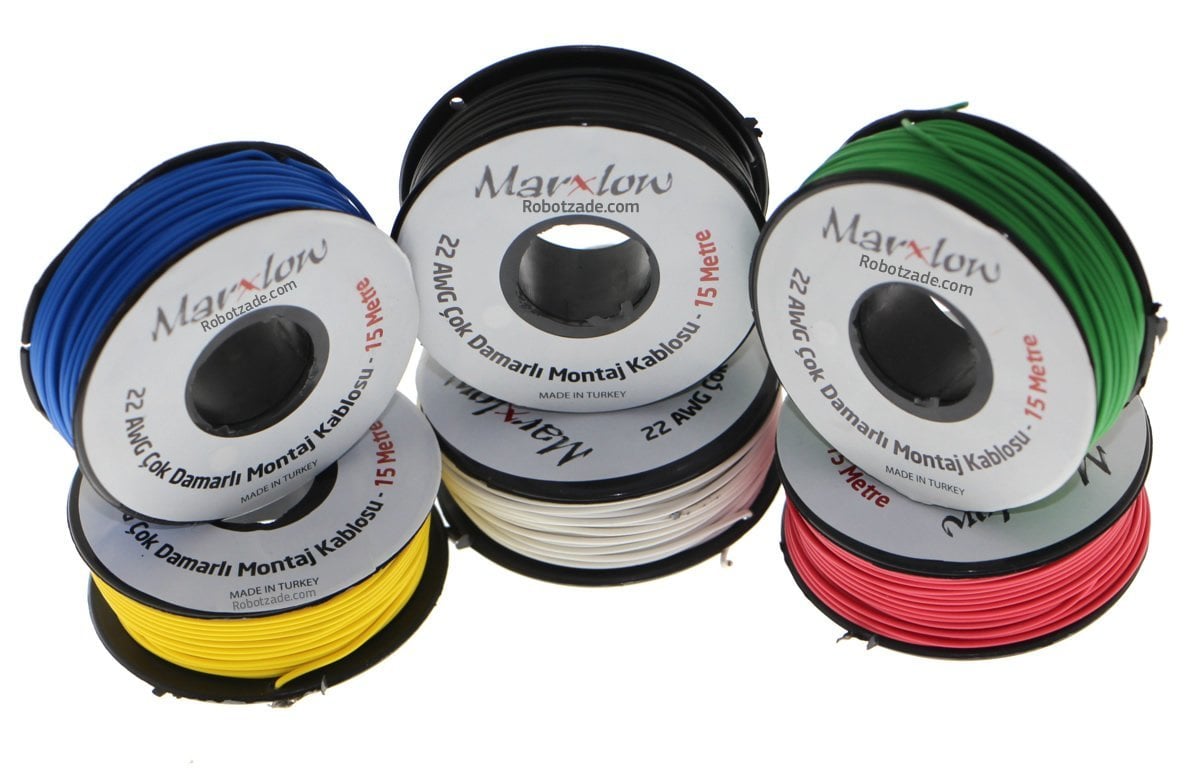 Montaj Kabeli Paketi - 22AWG 6x15m Tək Damarlı
