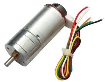12V 450RPM - Enkoderli 25mm Reduktorlu DC Motor