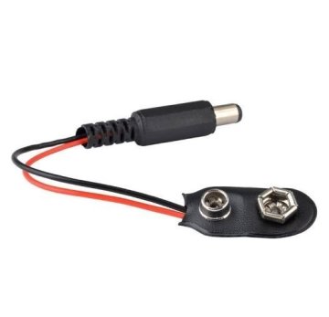 9V Batareya Barrel Dönüşdürücü Kabel - Arduino ilə Uyğun 9V Batareya Klipsi