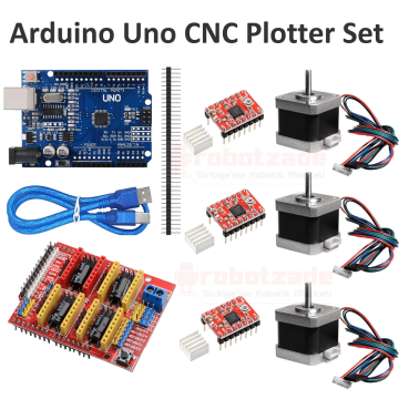 Arduino Uno CNC Plotter Təkmilləşdirilmiş Dəst A4988+Cnc Shield+Step Motor