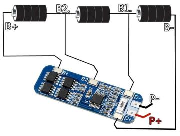 BMS Modul 3S 10A 18650 Li-Po Batareya Balans Dövrəsi