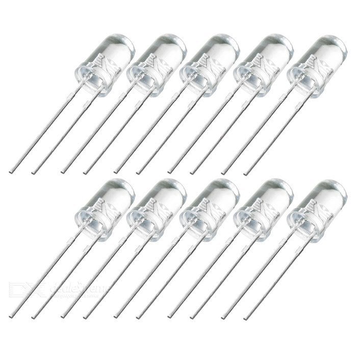 5mm Ağ LED Paketi - 10 Ədəd