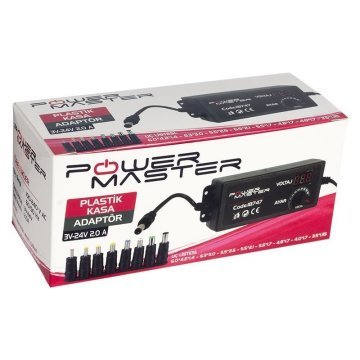 3V - 12V 5A Çox Uçlu Ayarlı Pilləli Adapter