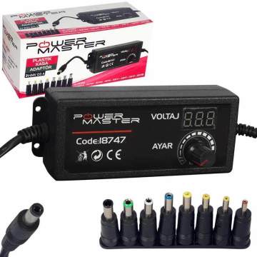 3V - 12V 5A Çox Uçlu Ayarlı Pilləli Adapter