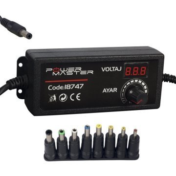 3V - 12V 5A Çox Uçlu Ayarlı Pilləli Adapter