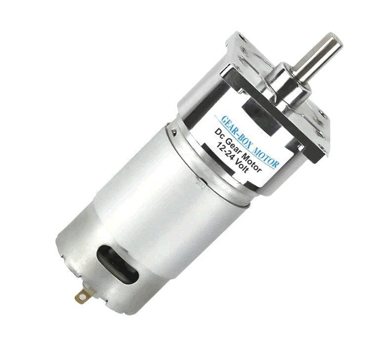 12V 30 RPM 42mm Reduktorlu Kvadrat Flanşlı Uzun DC Motor